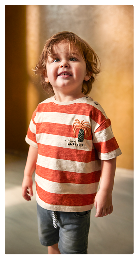Boys korte mouw streepjes